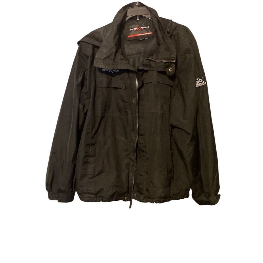 ZeroXposur Men's Black Puffer Jacket L Detachable Hood Winter Casual